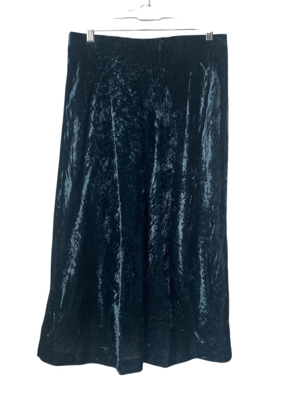 Maeve Anthropologie Velvet Midi Skirt Teal Green Bias Cut Size M